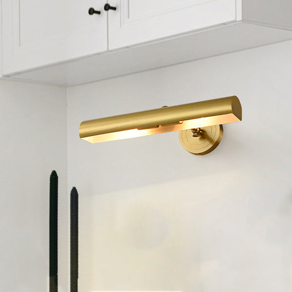 Modern Mid-Century Copper Strip Adjustable 2-Light Wall Sconce for Bathroom