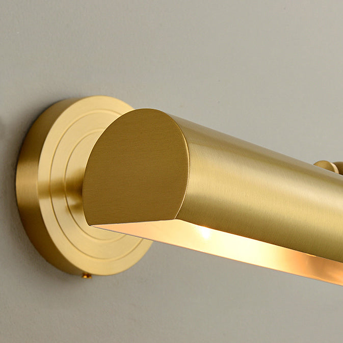 Modern Mid-Century Copper Strip Adjustable 2-Light Wall Sconce for Bathroom