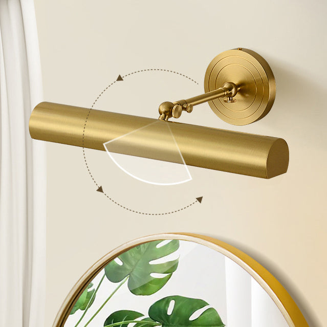 Modern Mid-Century Copper Strip Adjustable 2-Light Wall Sconce for Bathroom