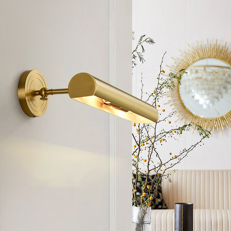 Modern Mid-Century Copper Strip Adjustable 2-Light Wall Sconce for Bathroom