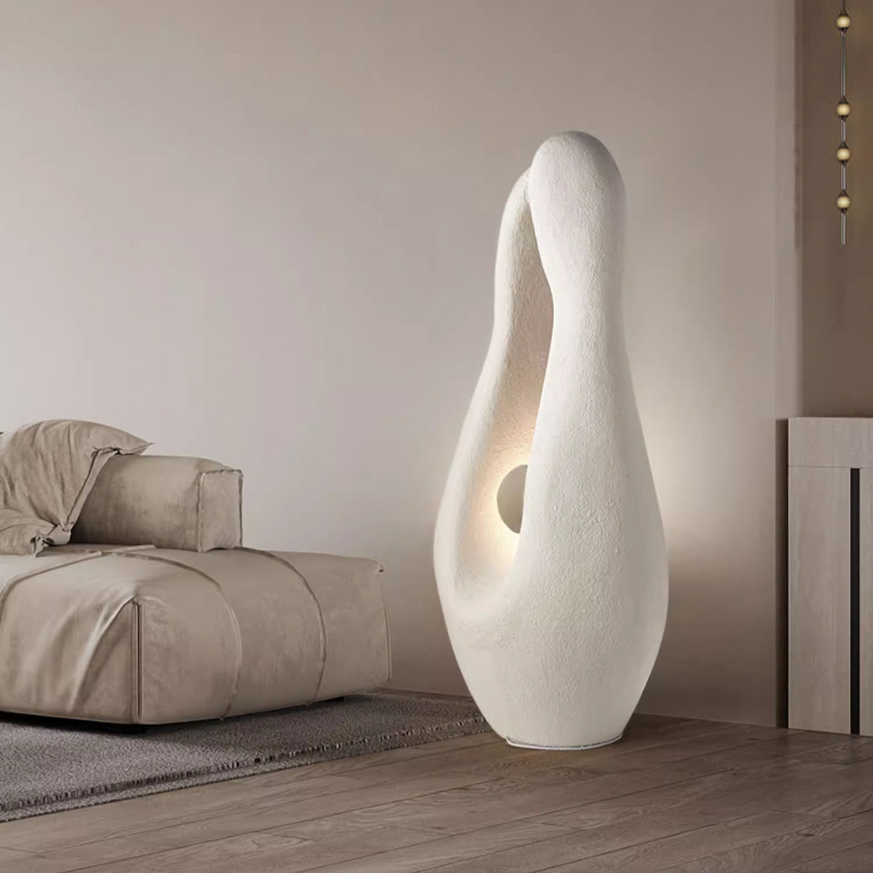 Contemporary Polystyrene Irregular Floor Lamp for Living Room - 1-Light Design