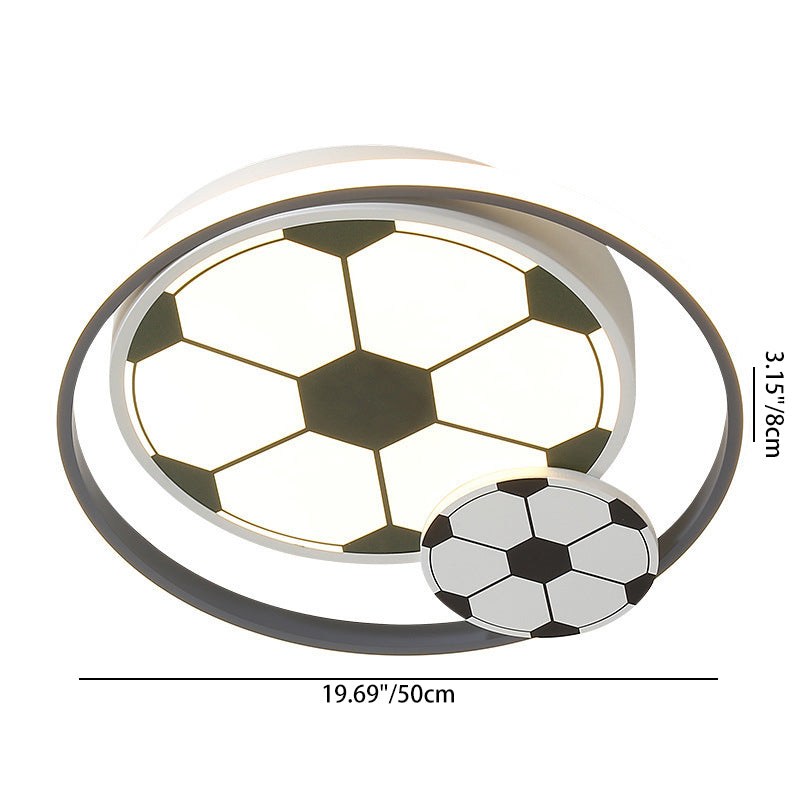 Contemporary Kids Soccer Themed Flush Mount Ceiling Light for Bedroom, Acrylic LED Lighting Fixture, Modern Sports Decor, Children's Room Illumination, Fun Soccer Design, Flush Mount Light for Kids' Bedroom, Decorative LED Ceiling Light, Sports-Inspired R