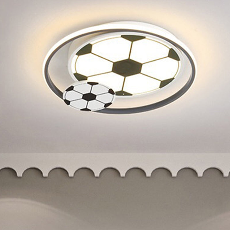 Contemporary Kids Soccer Themed Flush Mount Ceiling Light for Bedroom, Acrylic LED Lighting Fixture, Modern Sports Decor, Children's Room Illumination, Fun Soccer Design, Flush Mount Light for Kids' Bedroom, Decorative LED Ceiling Light, Sports-Inspired R