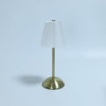 Contemporary Scandinavian Rechargeable Fabric Iron LED Table Lamp - Pleated Cylinder Design for Bedside Elegance