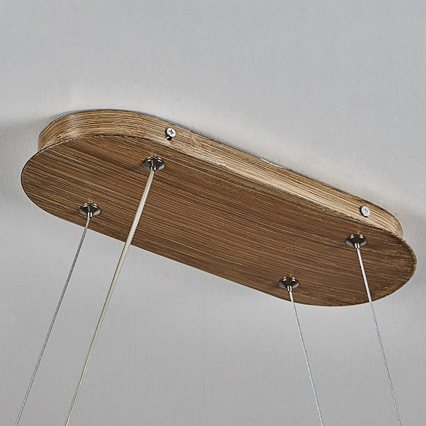 Traditional Japanese Driftwood LED Chandelier for Dining Room, Fiberglass Silica Iron Design, Wavey Island Light