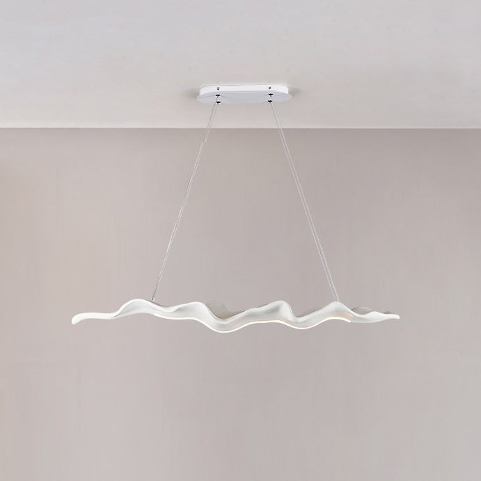Traditional Japanese Driftwood LED Chandelier for Dining Room, Fiberglass Silica Iron Design, Wavey Island Light