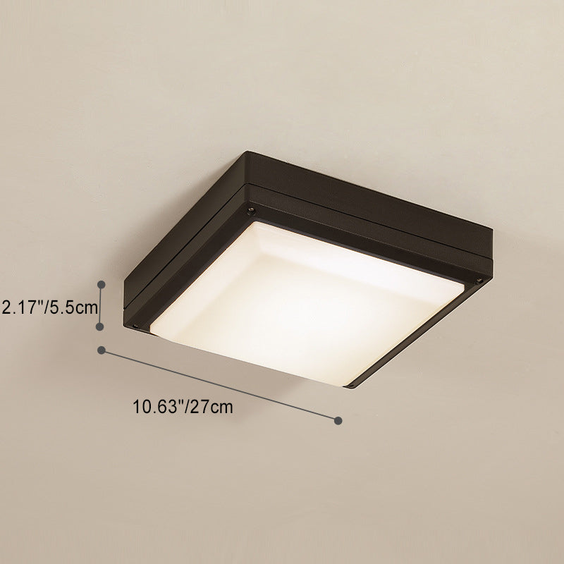 Modern Waterproof Aluminum Acrylic LED Outdoor Ceiling Light - Square Flush Mount for Patio