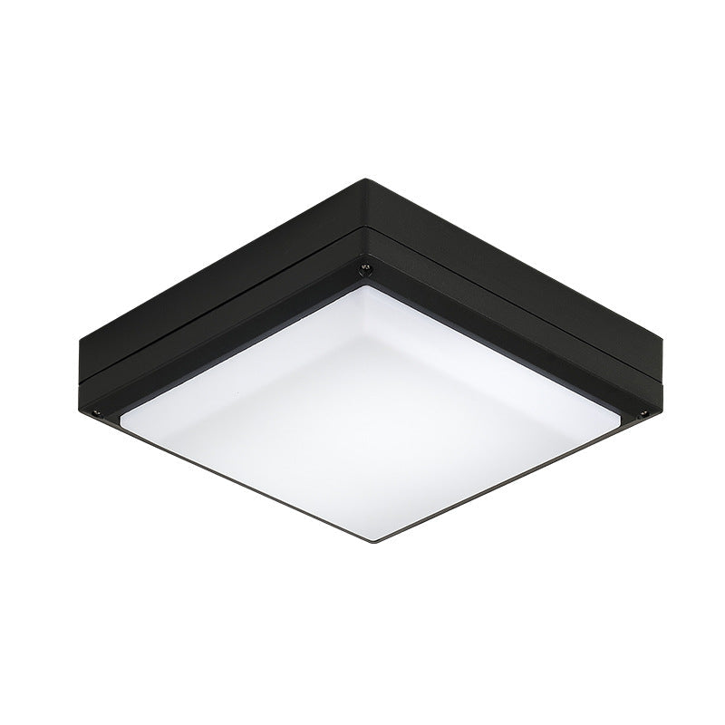 Modern Waterproof Aluminum Acrylic LED Outdoor Ceiling Light - Square Flush Mount for Patio