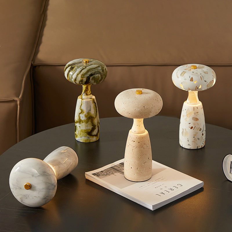 Traditional Japanese Rechargeable Marble Pattern Acrylic Column LED Table Lamp for Bedside, Asian Style Night Light, Portable Mood Lighting, Modern Decorative Lamp for Bedroom, Soft Ambient Light for Reading, USB Rechargeable Lounge Illuminator, Unique Ho