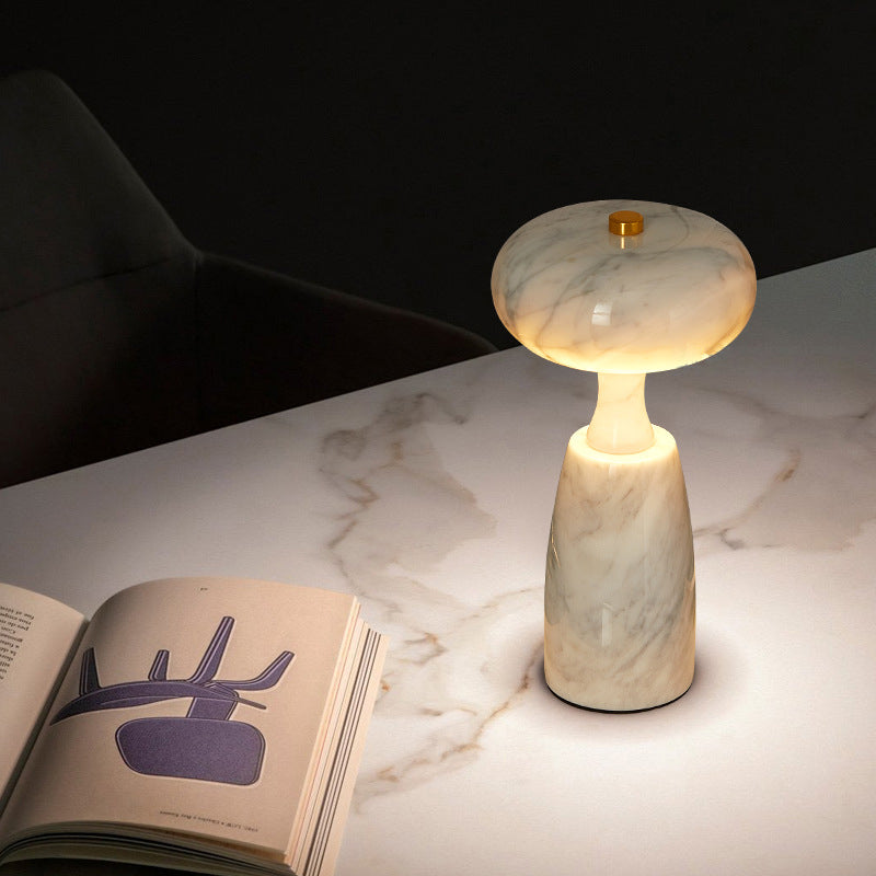 Traditional Japanese Rechargeable Marble Pattern Acrylic Column LED Table Lamp for Bedside, Asian Style Night Light, Portable Mood Lighting, Modern Decorative Lamp for Bedroom, Soft Ambient Light for Reading, USB Rechargeable Lounge Illuminator, Unique Ho