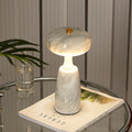 Traditional Japanese Marble Pattern LED Table Lamp - Rechargeable Acrylic Column for Bedside Use