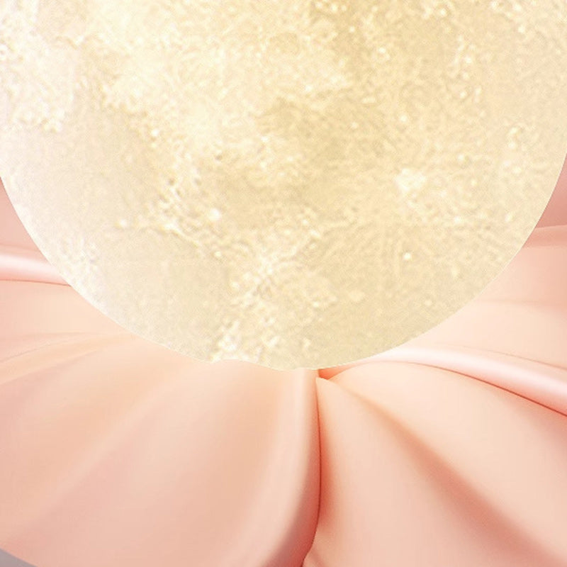 Contemporary Nordic Resin PLA Moon Floral Semi-Flush Mount Light for Hallway