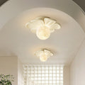 Contemporary Nordic Resin PLA Moon Floral Semi-Flush Mount Light for Hallway