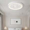 Traditional French Resin Iron Acrylic Engraved Flower LED Flush Mount Ceiling Light