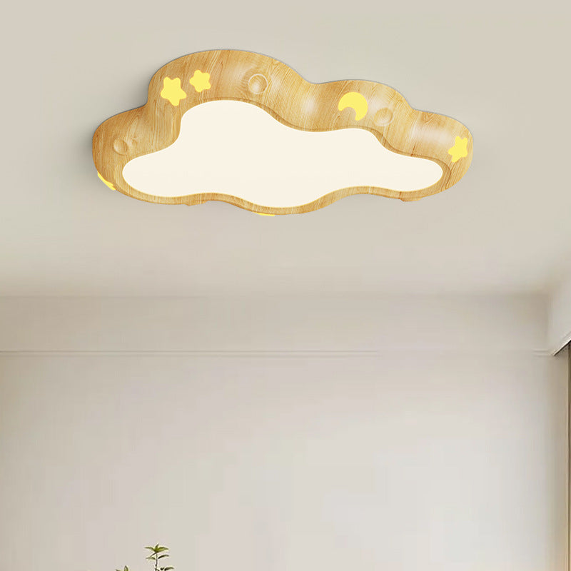 Contemporary Scandinavian Kids Cloud Iron Acrylic LED Flush Mount Ceiling Light Bedroom Nursery Modern Fixtures Ceiling Lighting for Kids Room Playroom Decor Baby Room Lighting Creative Designs Soft Glow Illumination Stylish Home Decor Energy Efficient Li