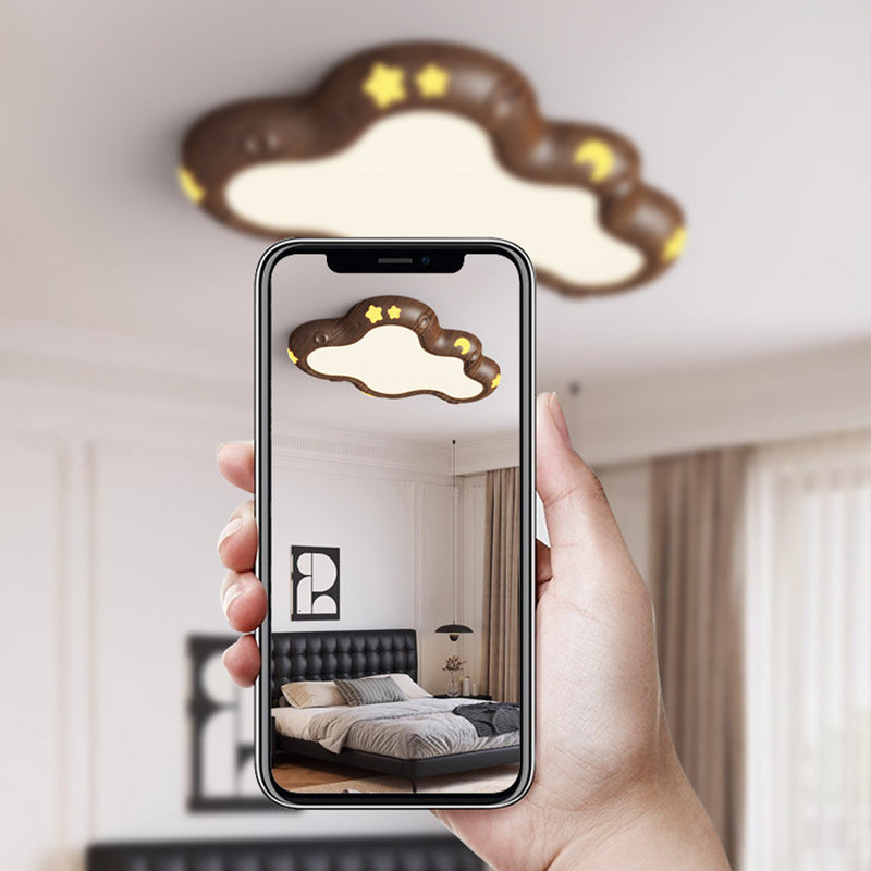Contemporary Scandinavian Kids Cloud Iron Acrylic LED Flush Mount Ceiling Light Bedroom Nursery Modern Fixtures Ceiling Lighting for Kids Room Playroom Decor Baby Room Lighting Creative Designs Soft Glow Illumination Stylish Home Decor Energy Efficient Li