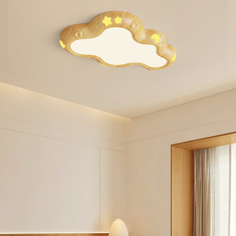 Contemporary Scandinavian Kids Cloud Iron Acrylic LED Flush Mount Ceiling Light Bedroom Nursery Modern Fixtures Ceiling Lighting for Kids Room Playroom Decor Baby Room Lighting Creative Designs Soft Glow Illumination Stylish Home Decor Energy Efficient Li