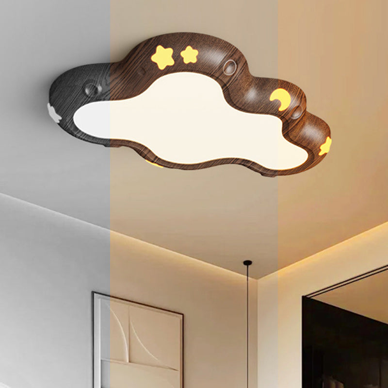 Contemporary Scandinavian Kids Cloud Iron Acrylic LED Flush Mount Ceiling Light Bedroom Nursery Modern Fixtures Ceiling Lighting for Kids Room Playroom Decor Baby Room Lighting Creative Designs Soft Glow Illumination Stylish Home Decor Energy Efficient Li