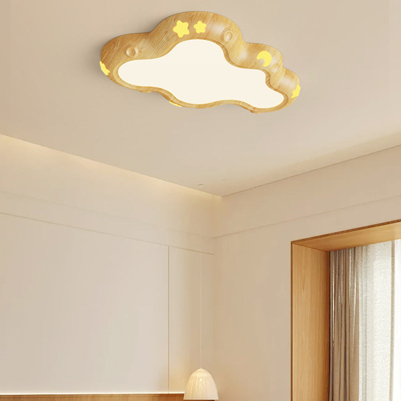 Contemporary Scandinavian Kids Cloud Iron Acrylic LED Flush Mount Ceiling Light Bedroom Nursery Modern Fixtures Ceiling Lighting for Kids Room Playroom Decor Baby Room Lighting Creative Designs Soft Glow Illumination Stylish Home Decor Energy Efficient Li