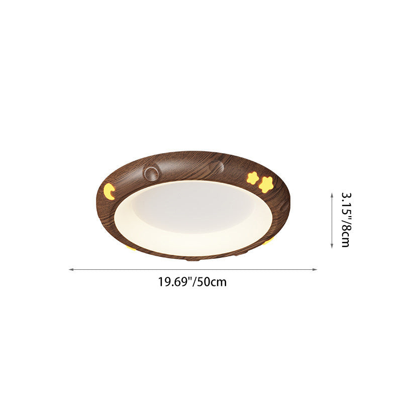 Contemporary Retro Kids Round Star Iron Acrylic LED Flush Mount Ceiling Light for Bedroom, Modern Nursery Lighting Fixture, Stylish Children's Room Decor, Energy-Efficient Ceiling Light, Star Design Bedroom Illumination, Fun Kids Lighting, Playful Home De