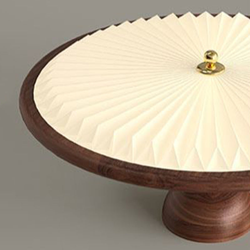Vintage Iron Acrylic Round Pleated LED Semi-Flush Mount Ceiling Light for Bedroom