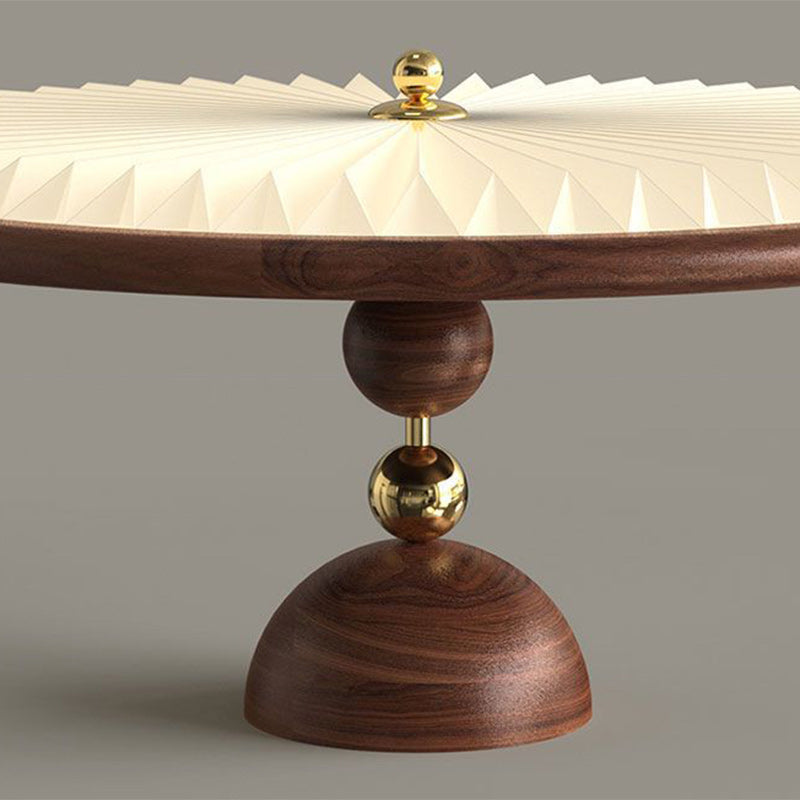 Vintage Iron Acrylic Round Pleated LED Semi-Flush Mount Ceiling Light for Bedroom