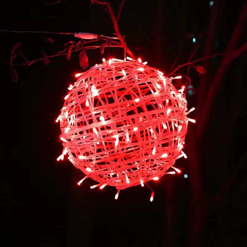 Modern Art Deco LED Outdoor Pendant Light - Waterproof PVC Hanging Ball Decoration for Garden