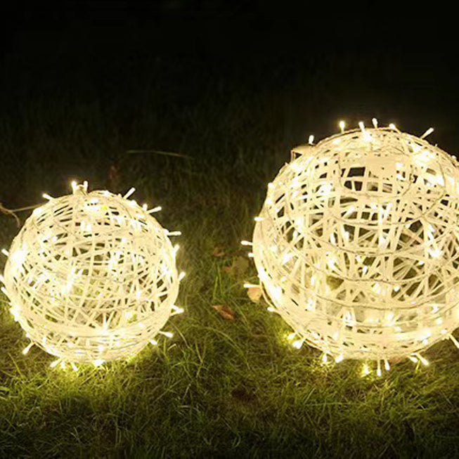 Modern Art Deco LED Outdoor Pendant Light - Waterproof PVC Hanging Ball Decoration for Garden