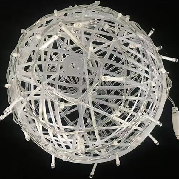 Modern Art Deco LED Outdoor Pendant Light - Waterproof PVC Hanging Ball Decoration for Garden