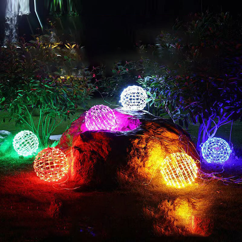 Modern Art Deco LED Outdoor Pendant Light - Waterproof PVC Hanging Ball Decoration for Garden