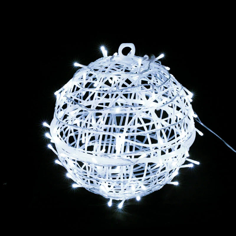 Modern Art Deco LED Outdoor Pendant Light - Waterproof PVC Hanging Ball Decoration for Garden