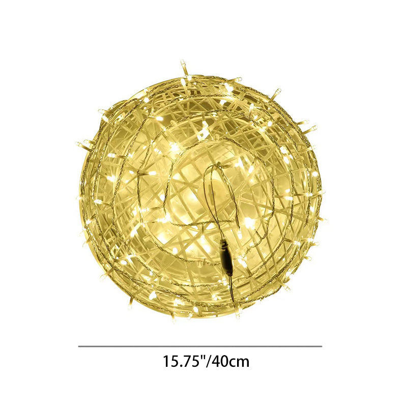 Modern Art Deco LED Outdoor Pendant Light - Waterproof PVC Hanging Ball Decoration for Garden
