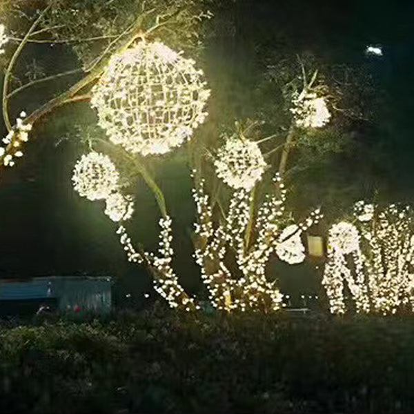 Modern Art Deco LED Outdoor Pendant Light - Waterproof PVC Hanging Ball Decoration for Garden