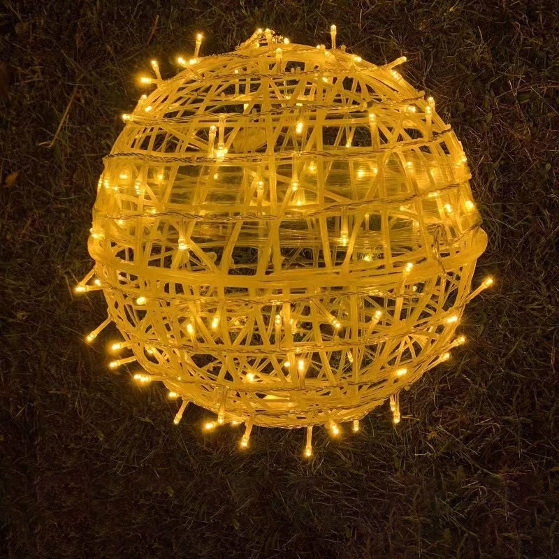 Modern Art Deco LED Outdoor Pendant Light - Waterproof PVC Hanging Ball Decoration for Garden