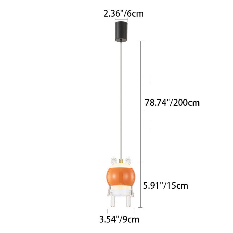 Contemporary Kids LED Pendant Light, Liftable Cartoon Model Bedside Lamp, Acrylic Iron Aluminum Fixture, Modern Children's Room Lighting, Fun Decorative Light for Kids' Bedroom, Stylish Nightstand Light, Colorful Illumination for Playroom, Unique Gift for