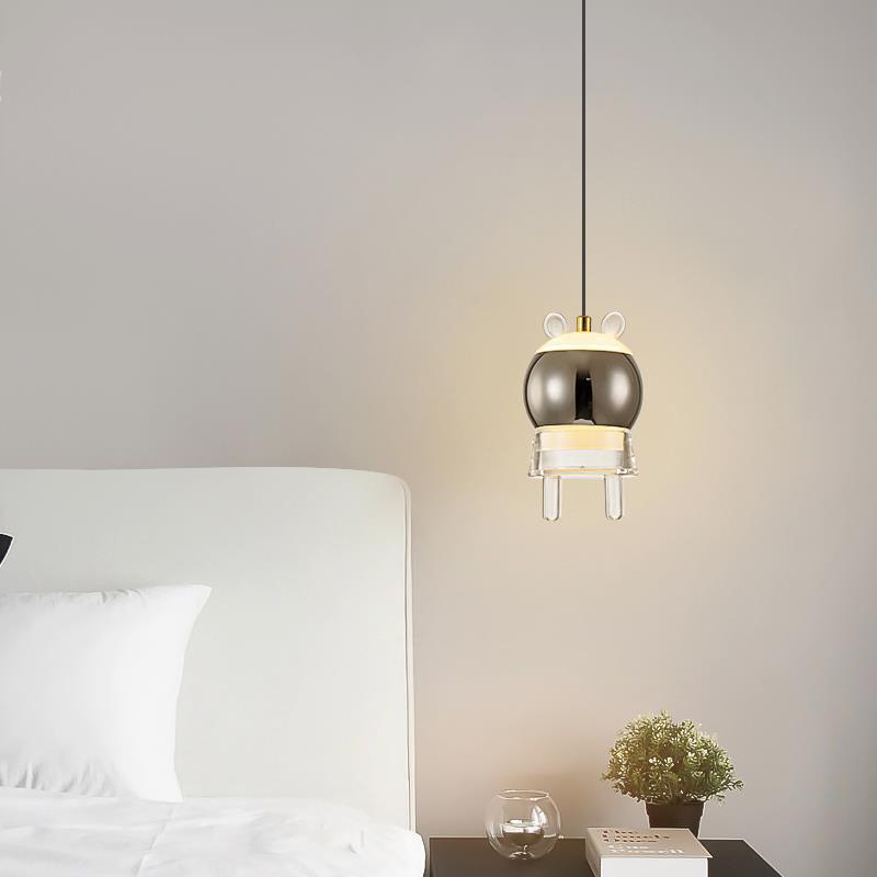 Contemporary Kids LED Pendant Light, Liftable Cartoon Model Bedside Lamp, Acrylic Iron Aluminum Fixture, Modern Children's Room Lighting, Fun Decorative Light for Kids' Bedroom, Stylish Nightstand Light, Colorful Illumination for Playroom, Unique Gift for