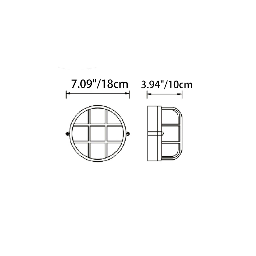 Contemporary Waterproof Aluminum Frosted Glass Round Outdoor Wall Sconce Lamp