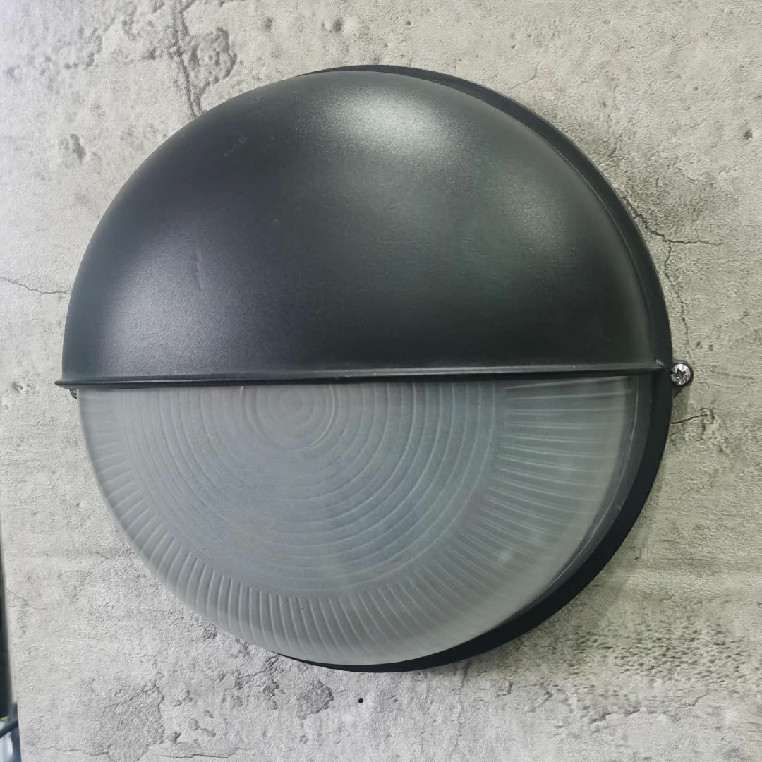 Contemporary Waterproof Aluminum Frosted Glass Round Outdoor Wall Sconce Lamp