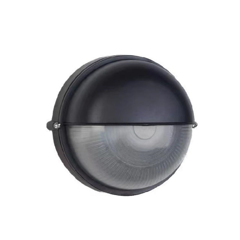Contemporary Waterproof Aluminum Frosted Glass Round Outdoor Wall Sconce Lamp