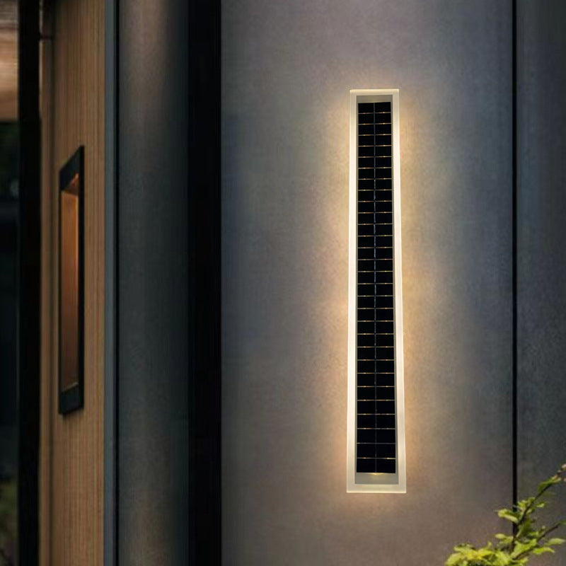 Modern Solar Waterproof Aluminum LED Wall Sconce for Outdoor Patio Lighting