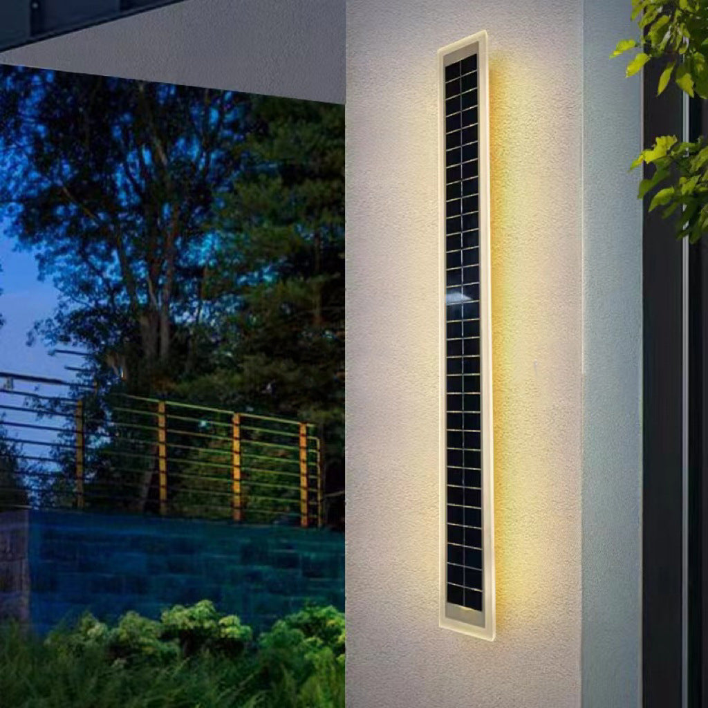 Modern Solar Waterproof Aluminum LED Wall Sconce for Outdoor Patio Lighting