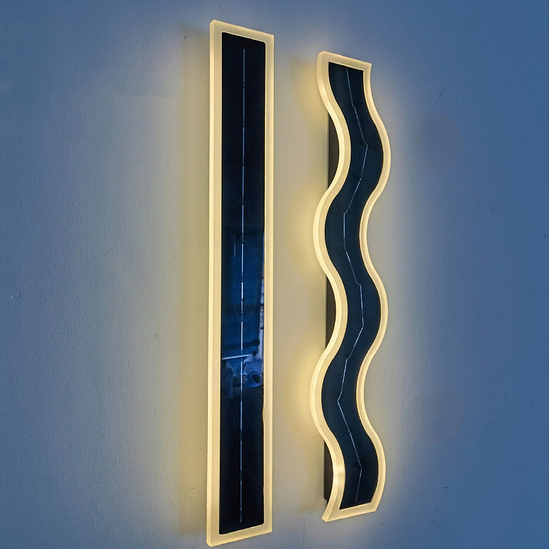 Modern Solar Waterproof Aluminum LED Wall Sconce for Outdoor Patio Lighting