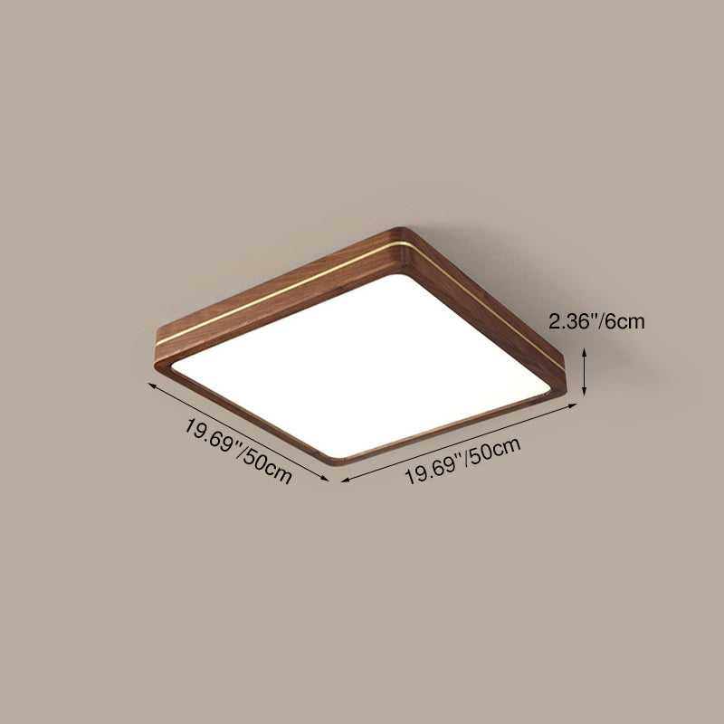 Modern Walnut LED Flush Mount Light - Slim Design, Stylish Lighting, Home Decor, Energy Efficient Ceiling Fixture, Contemporary Illumination