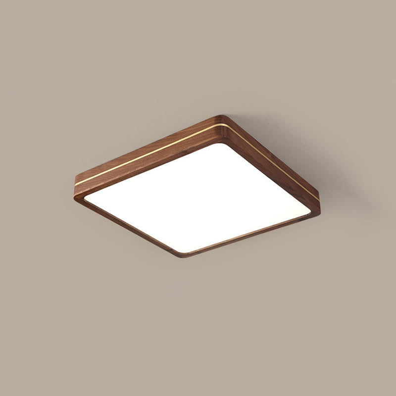 Modern Walnut LED Flush Mount Light – Sleek Design, Energy Efficient, Easy Installation, Home Decor Accent