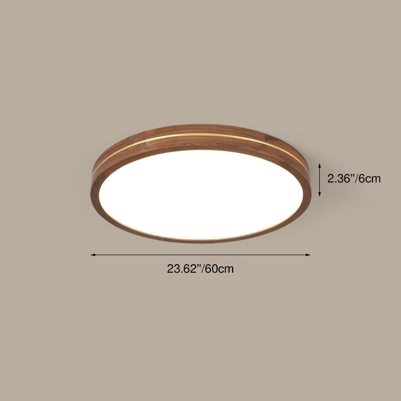 Modern Walnut LED Flush Mount Light – Sleek Design, Energy Efficient, Easy Installation, Home Decor Accent