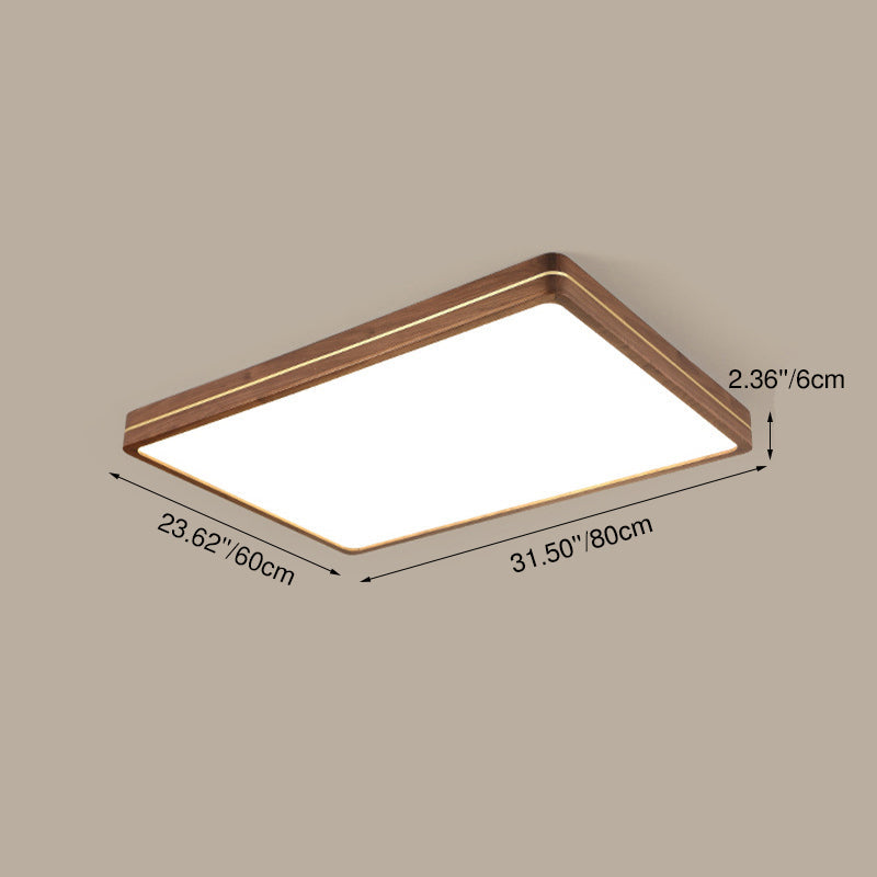 Modern Walnut LED Flush Mount Light – Sleek Design, Energy Efficient, Easy Installation, Home Decor Accent