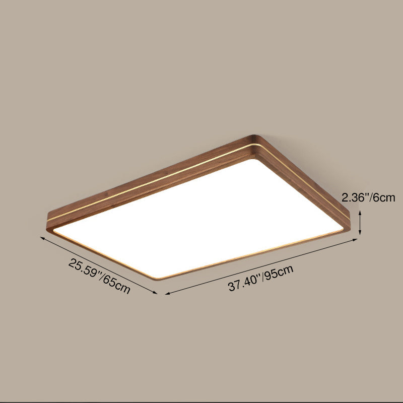 Modern Walnut LED Flush Mount Light – Sleek Design, Energy Efficient, Easy Installation, Home Decor Accent