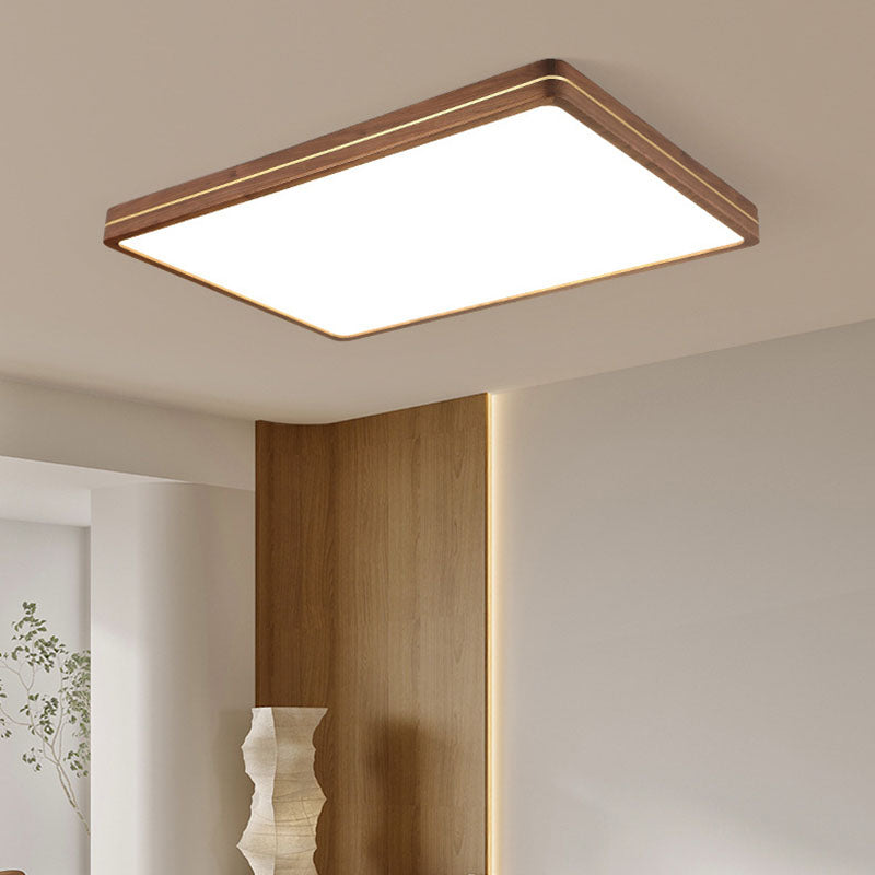 Modern Walnut LED Flush Mount Light – Sleek Design, Energy Efficient, Easy Installation, Home Decor Accent