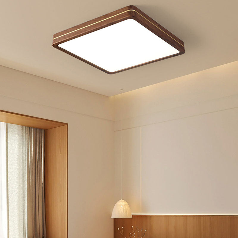 Modern Walnut LED Flush Mount Light – Sleek Design, Energy Efficient, Easy Installation, Home Decor Accent