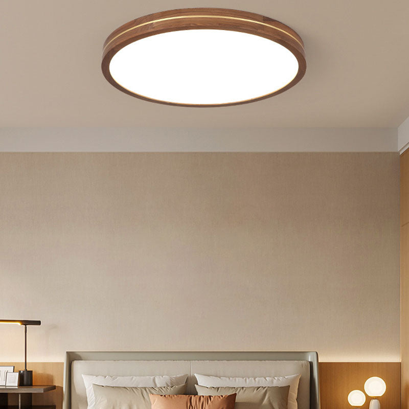 Modern Walnut LED Flush Mount Light - Slim Design, Stylish Lighting, Home Decor, Energy Efficient Ceiling Fixture, Contemporary Illumination